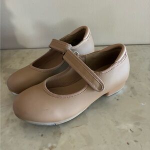 Little Girls Nude Mary Jane Tap Shoes with Strap